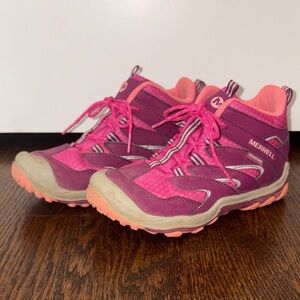 Merrell Kids Chameleon Mid Hiking Boot Shoes 2.5 Berry Pink